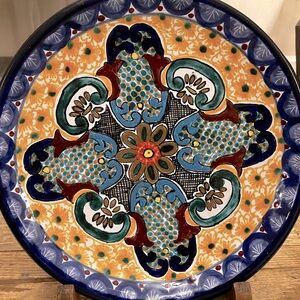 Talevera  Mexico Hand Painted  Wall Plate 10 inch